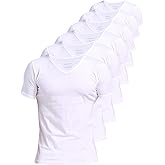 Comfneat Men's Undershirts 100 Percent Cotton Underclothing Comfy V-Neck T-Shirts (4-Pack/6-Pack)