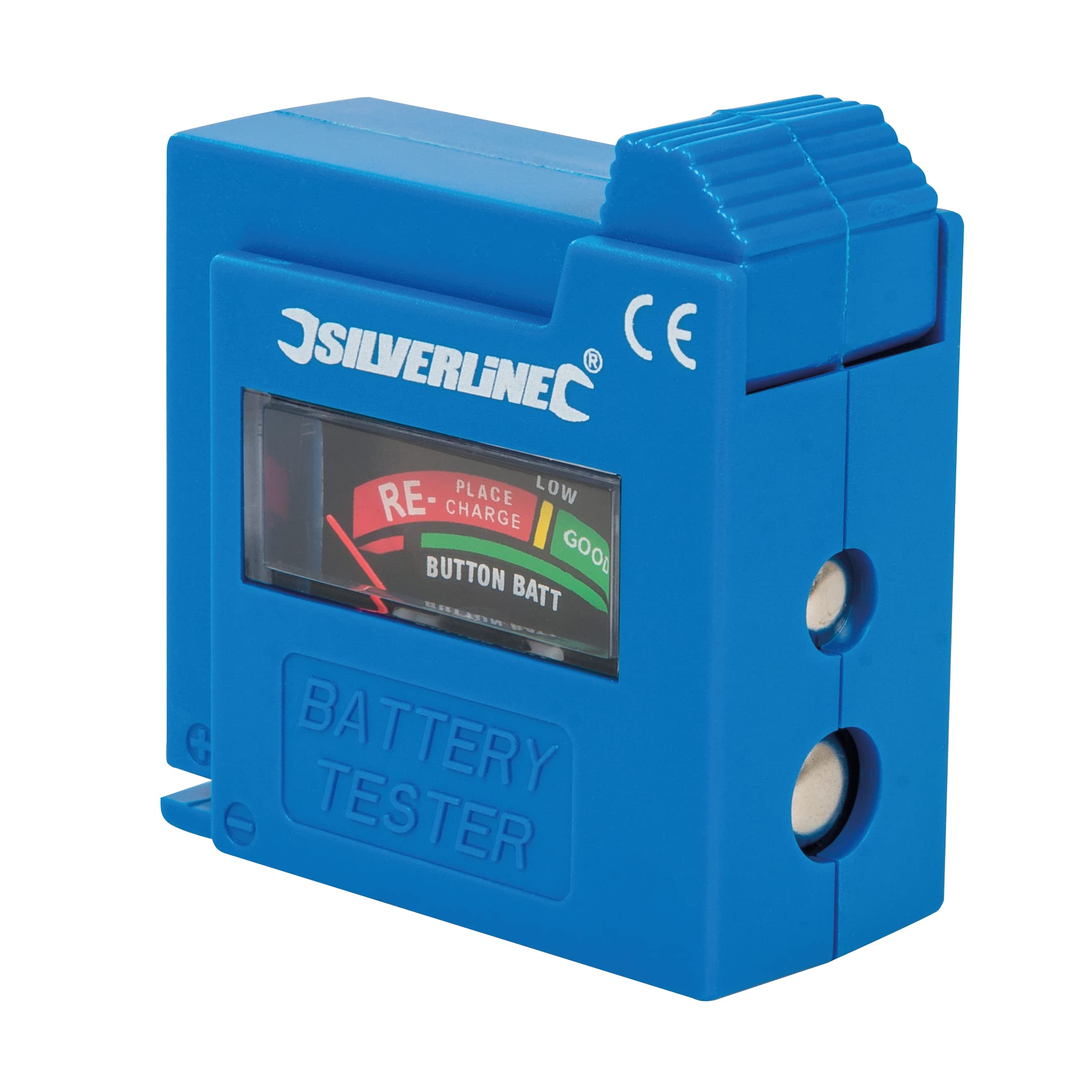 Silverline Compact Battery Tester AAA / AA / C / D / 9V / LR1 / A23 / button cells (918147)