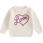 Baby Girl Valentines Knit Sweater Long Sleeve Love Heart Sweatshirt Rolls Fall Winter Clothes Valentines Outfits