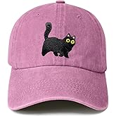 Black Cat Hat,Ragdoll Cat Embroidered Adjustable Cotton Baseball Cap for Men Women,Gifts for Cat Lovers