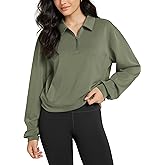 ODODOS Modal Soft Half-Zip Collared Sweatshirts for Women Long Sleeve Relaxed Pullover Top with Pockets