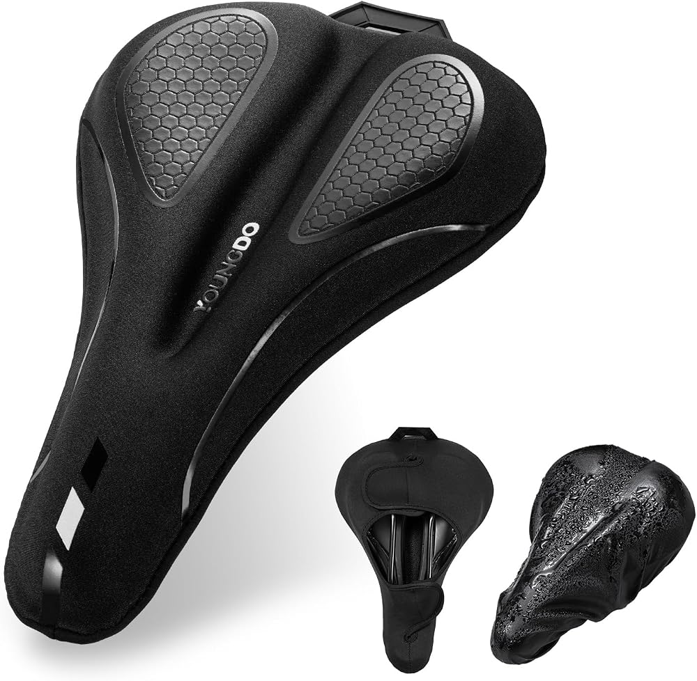 YOUNGDO Gel Bike Seat Cushion 28.5cm Memory Foam Non-Slip Universal Fit