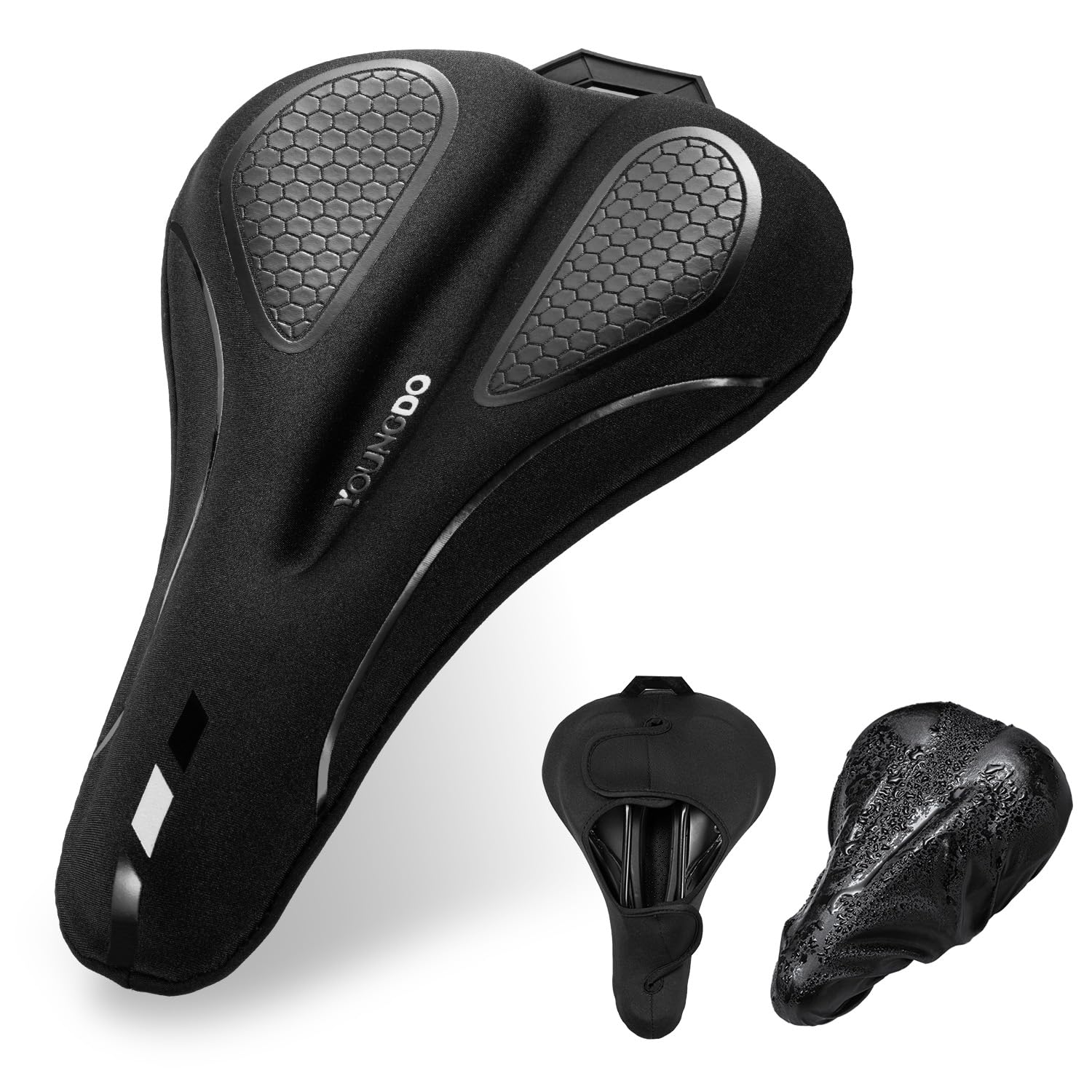 YOUNGDO Bike Seat Cover, Gel Bicycle Seat Cover, Soft and Comfortable Bike Seat Cover, Waterproof and Dustproof Bicycle Seat Cover, for Narrow Wide Bicycle Seats
