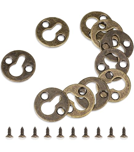 Picture Frame Hangers 20pcs Zinc Yellow Keyhole Hangers - Heavy Duty For Wooden Boards & Mirrors Picture Frame Mounting Hardware