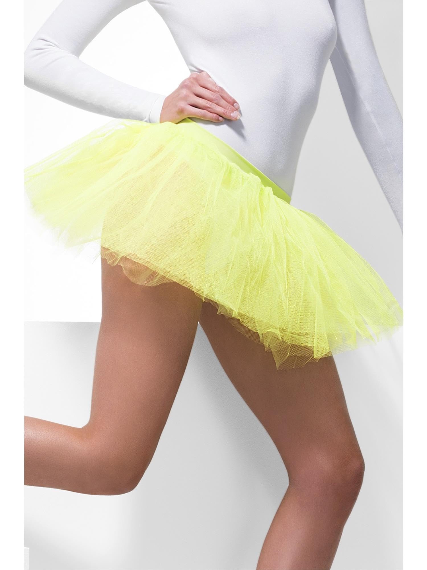 Smiffys Tutu Underskirt, Neon Yellow 4 Layers, 30cm Long, Fever Tutu's & Petticoats Fancy Dress, Fever Dress Up Accessories