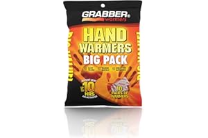 Grabber Hand Warmers - Long Lasting Safe Natural Odorless Air Activated Warmers - Up to 7 Hours of Heat - 10 Pairs