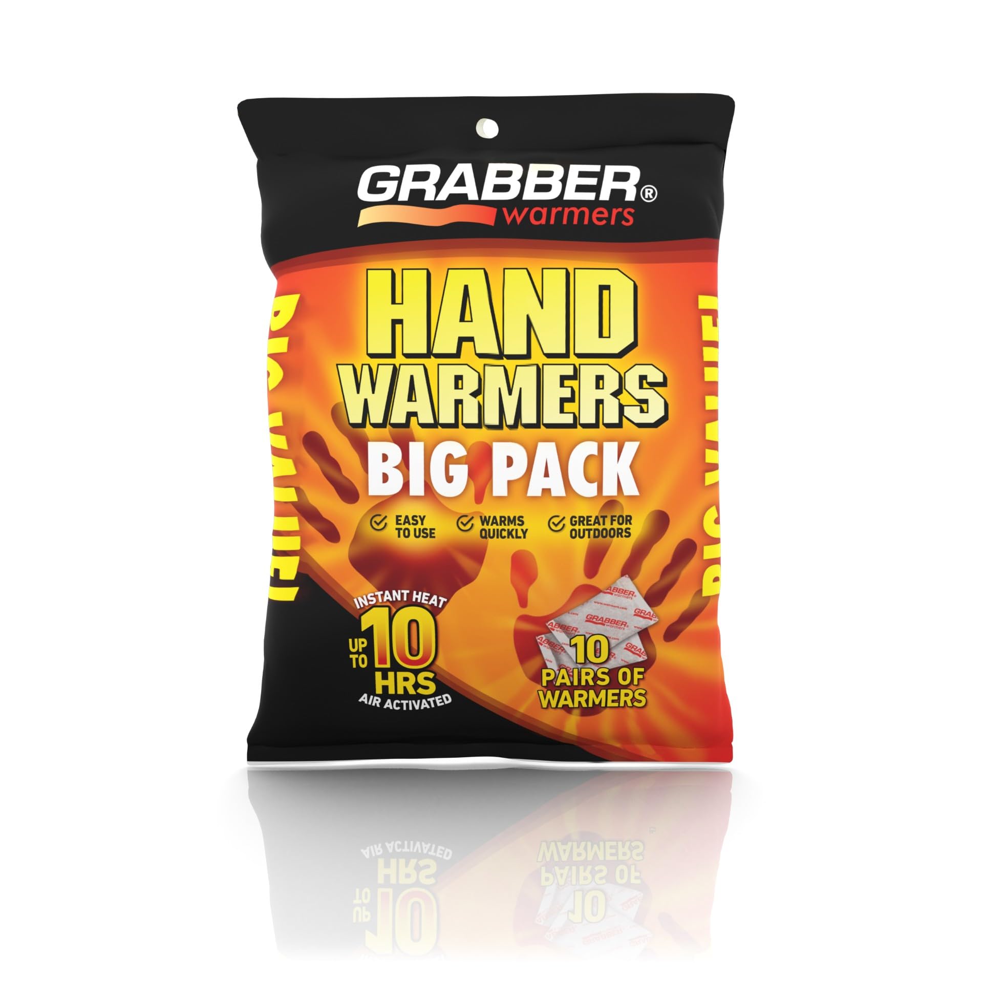 Grabber HWPP10 Big Pack Hand Warmers, 10-Pairs
