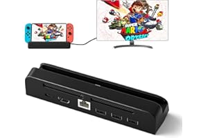KSTKRY Switch Dock for Nintendo Switch/Switch OLED,Portable Dock with 1000Mbs LAN Port 4K HDMI TV USB 2.0 Port and USB C Charging Port,Compatible with Nintendo Switch