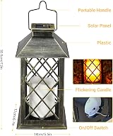 OxyLED Solar Lanterns for Outside 2 Pack IP44 Auto On Off Warm White LED view 4