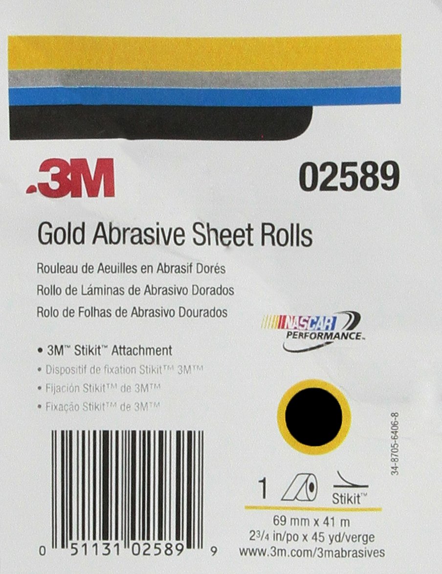 3M 02589 Stikit Gold 2-3/4" x 45 Yard P500A Grit Sheet Roll
