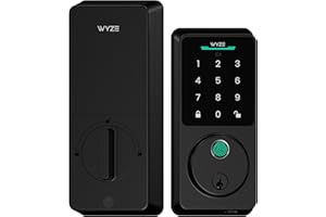 Wyze Auto-Lock Bolt v2, Fingerprint Keyless Entry Smart Lock, AI Learning Scanner with Wi-Fi Front Door Lock Deadbolt, Auto-Lock, 8 Months Battery, BHMA2, IP53, Anti-Peep Keypad, Backup Keys