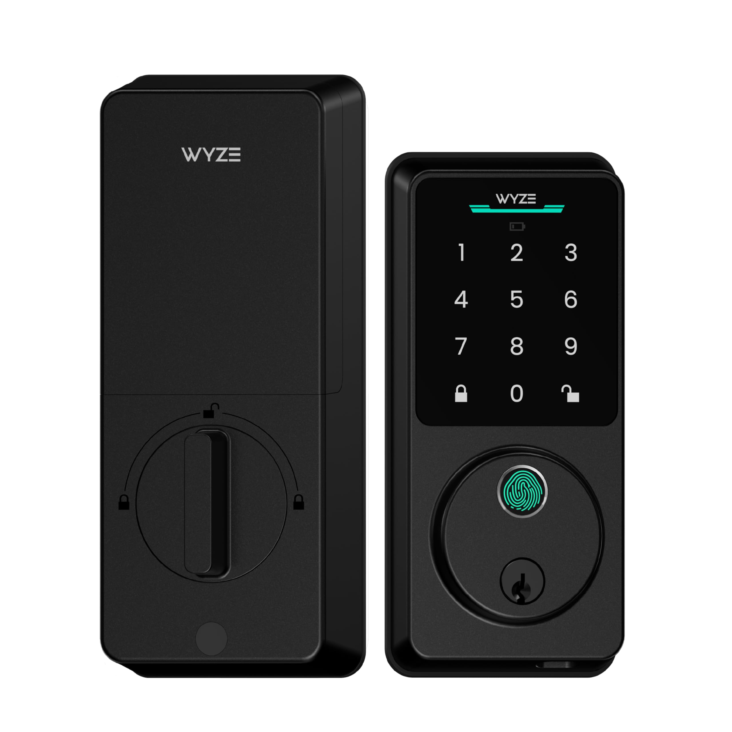 Wyze Auto-Lock Bolt v2, Fingerprint Keyless Entry Smart Lock, AI Learning Scanner with Wi-Fi Front Door Lock Deadbolt, Auto-Lock, 8 Months Battery, BHMA2, IP53, Anti-Peep Keypad, Backup Keys