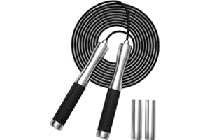 NONOGO Weighted Jump Rope for Fitness-Speed Skipping Rope for Women Men Exercise with Adjustable Length Jumping Rope and Alloy & Silicone Handles Suitable for Workout Boxing Home Gym