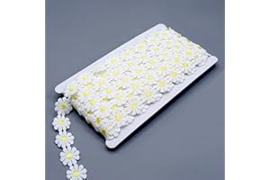 Feelmate Colorful Daisy Flower Lace Trim Knitting Wedding Embroidered DIY Handmade Patchwork Ribbon Sewing Supplies Crafts