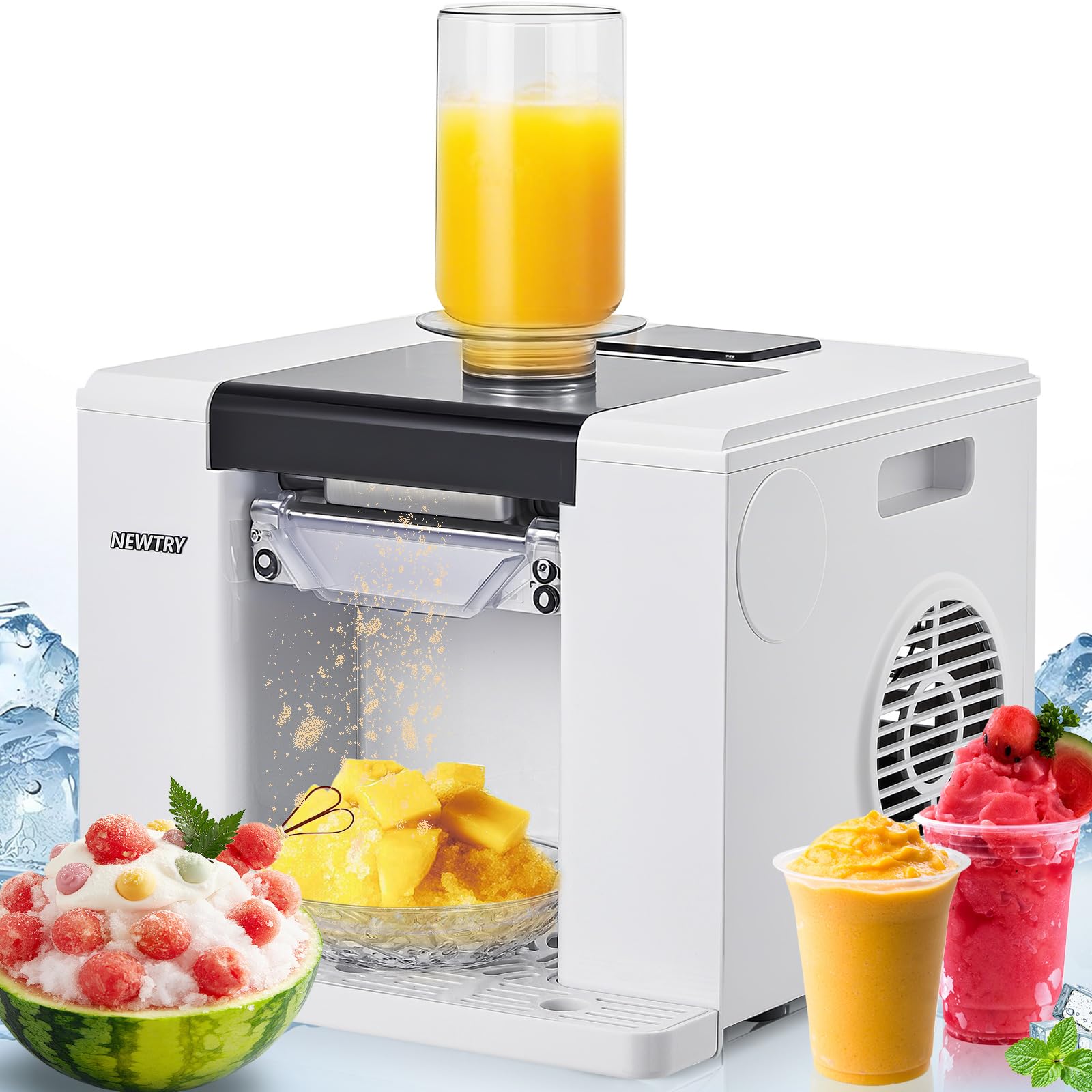 Photo 1 of ***USED - POWERS ON - UNABLE TO TEST FURTHER - SEE PICTURES***
NEWTRY Snowflake Ice Machine 280W Shaved Ice Machine Automatic Snow Cone Maker Air Cooling Efficient Ice Crushing for Party Bar Home 110V (White)