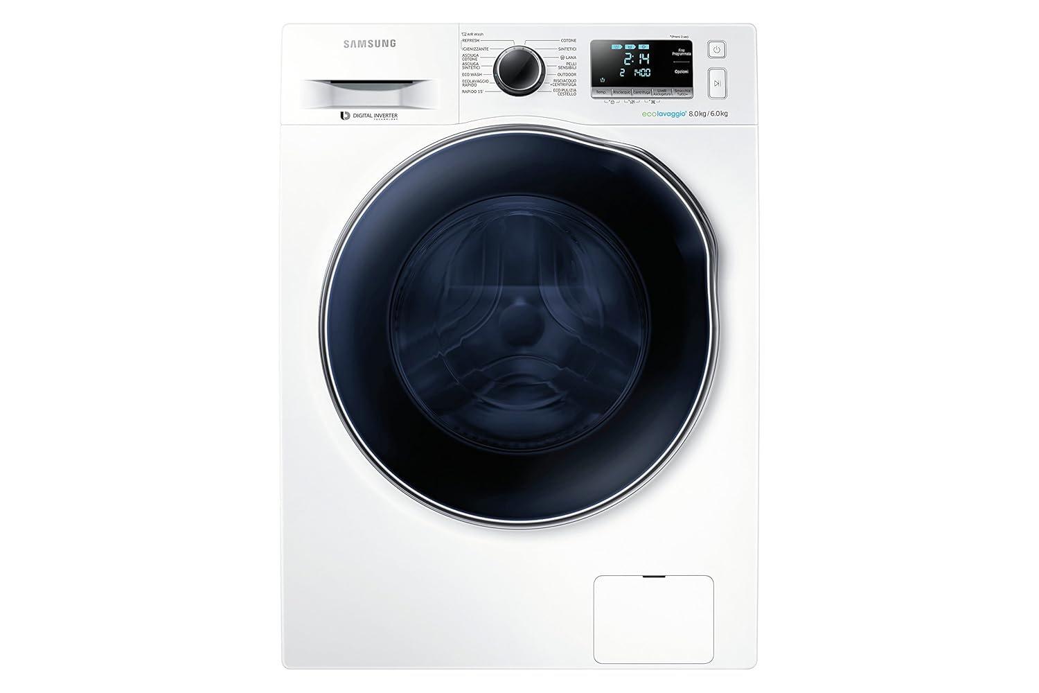 Samsung WD80J6410AW, freistehende Waschmaschine mit Wäschetrockner (Frontlader, freistehend