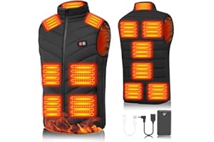 YMTHE Heated Vest with 7.4V 30000mAh Battery Pack, 13 Heated Zones Jacket, 3s Quick Sleeveless Heated Vest for Men Women