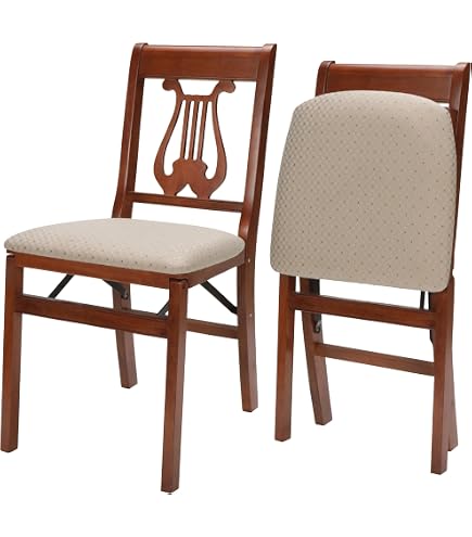 Amazon.com: Stakmore Queen Anne Wooden Folding Chairs with Padded