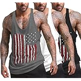 COOFANDY Men's 3 Pack Tank Tops Gym Workout Shirt Y-Back Sleeveless Muscle Fitness Bodybuilding Tank Shirts