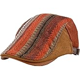 M MOACC Men's Winter Warm Thick Cotton Knit Ivy Gatsby Newsboy Hat Driving Flat Cap,Orange Red #15749