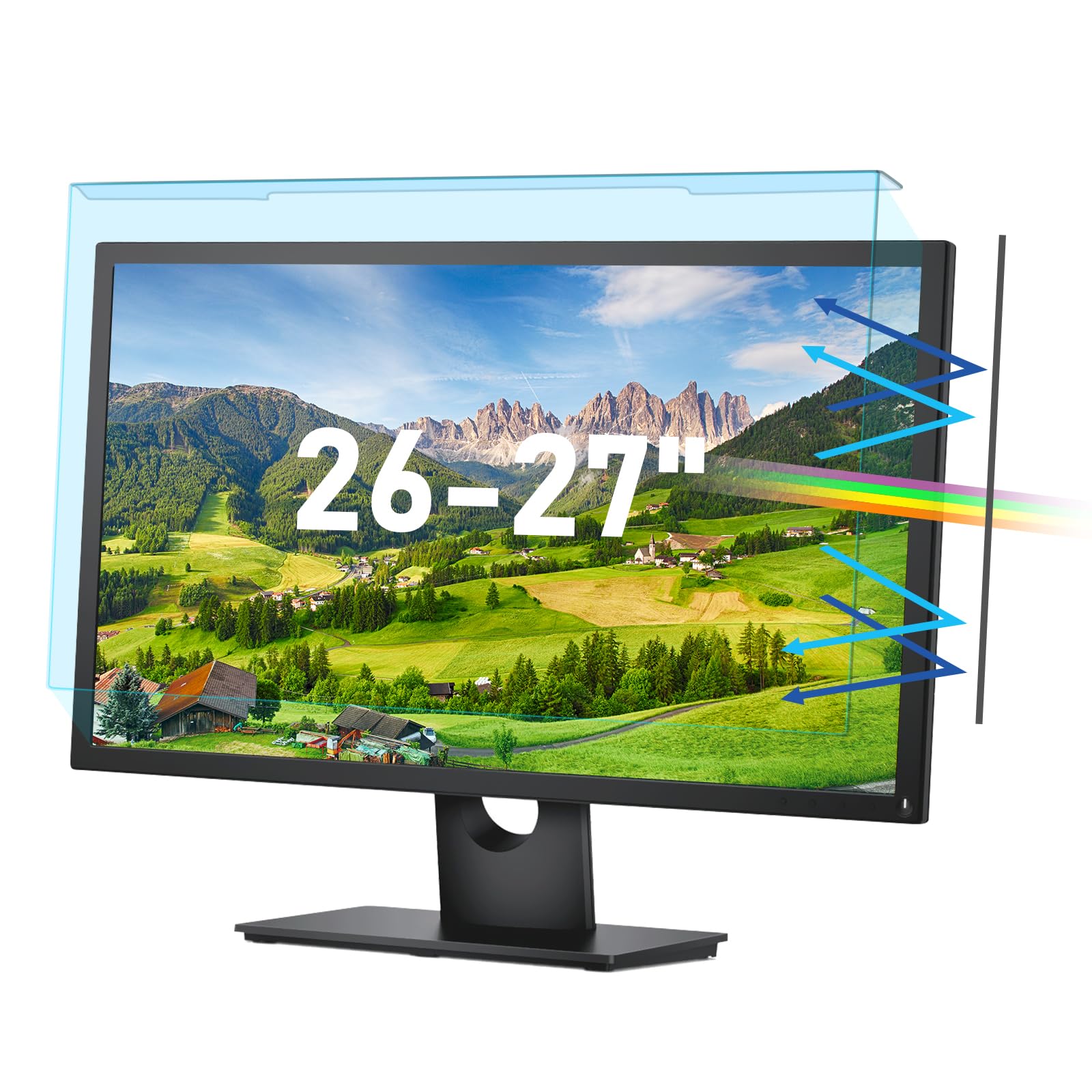 Lively Life Universal 26-27 inch Anti Blue Light Screen Protector Filter,Blue Light Blocking Computer Monitor Screen Protector for Monitors, Easy On/Off Removable Frame Hanging Type (635 * 415mm)