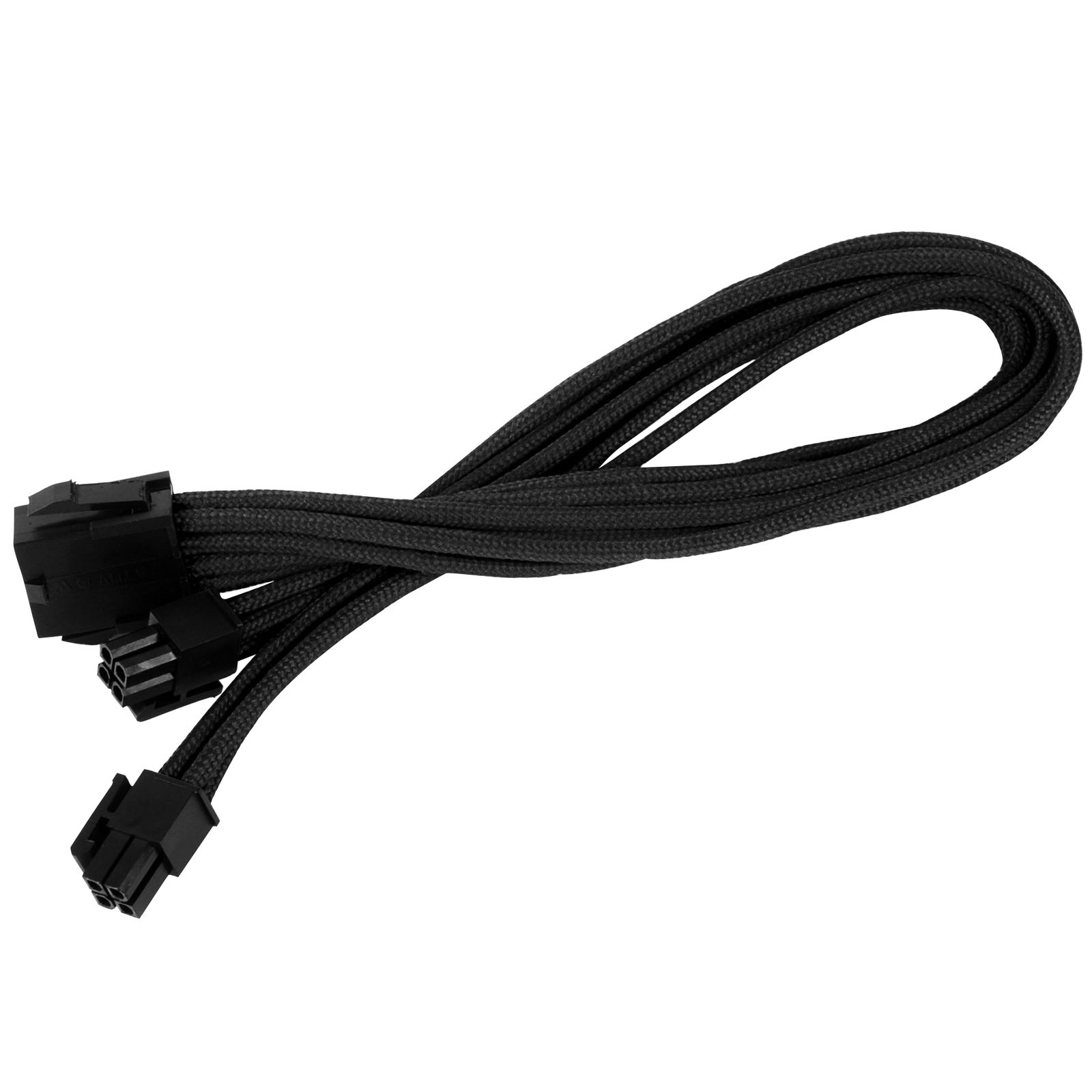 SilverStone SST-PP07-EPS8B - 30cm EPS 8pin to EPS/ATX 4+4pin Sleeved Extention Cable, black — image 1