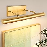 ADISUN Picture Lights for Wall Hardwired, 24 Inch Gold Wall Lights for Pictures,3-Light 2700k,Non-Dimmable, 270° Adjustable S