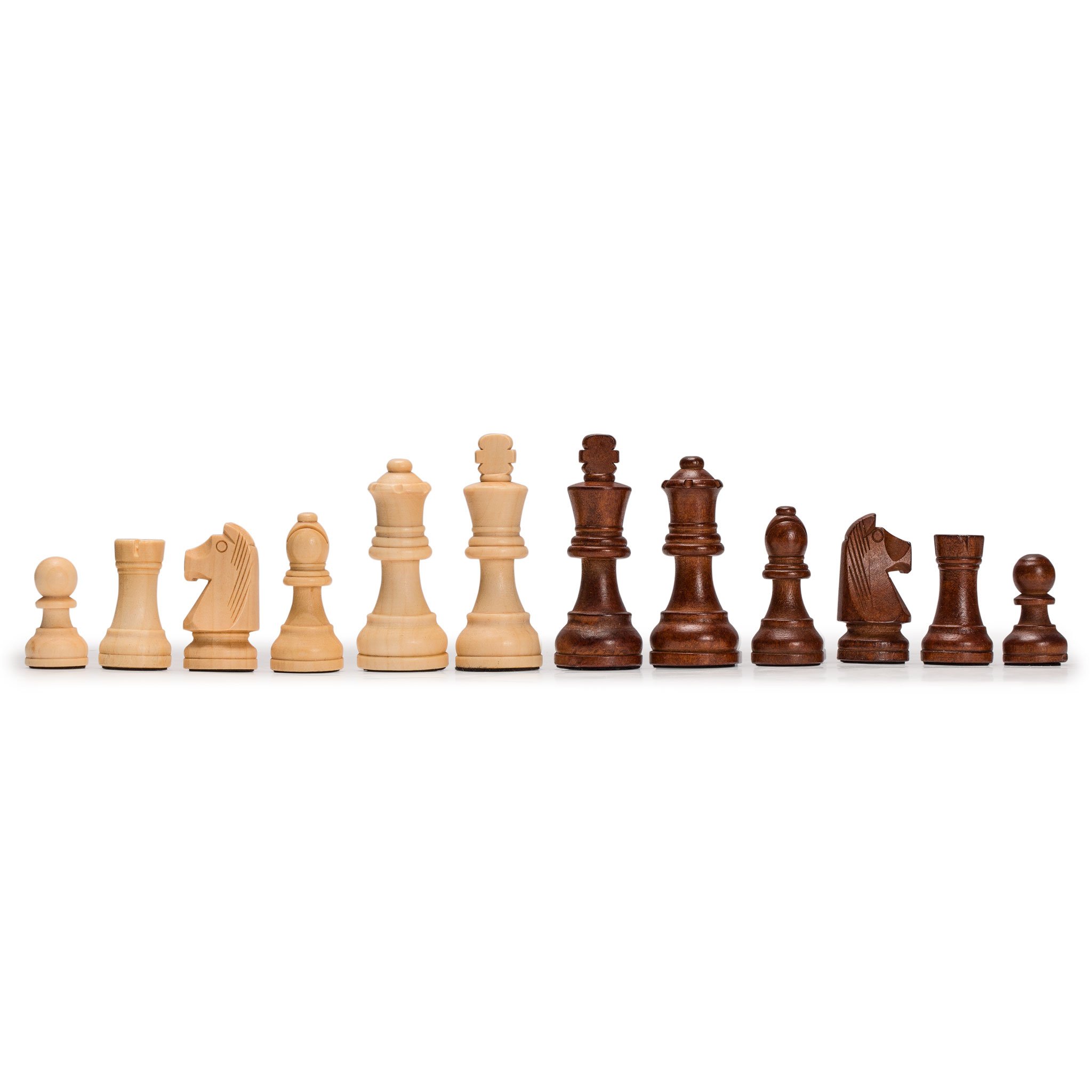 Husaria Staunton Tournament No. 4 Chessmen avec 2 reines supplémentaires et boîte en bois, rois 76 mm