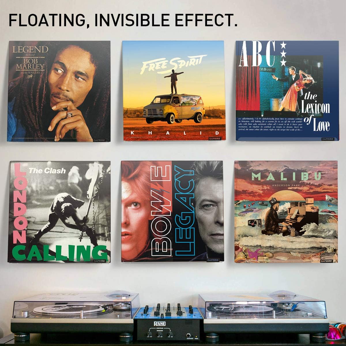 OAPRIRE Vinyl Record Holder Shelf Set of 6 - Display for Your Favorite LP Records - Best Clear Acrylic Record Shelf Wall Mount - Create Stylish&Custom Spaces : Office Products