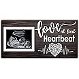 Yudarte New Mom Gifts - Pregnancy Announcements Baby Ultrasound Picture Frame - Love at First Heartbeat Sonogram Photo Frame 4x3 Inches - Baby Nursery Decor for First Time Parents