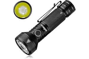 77outdoor Rechargeable Flashlight, Sofirn IF22A 2100 High Lumen 690m Max Powerful Thrower Flashlight with SFT-40 LED, TIR Lens, Discharge Output for Hiking (Black)