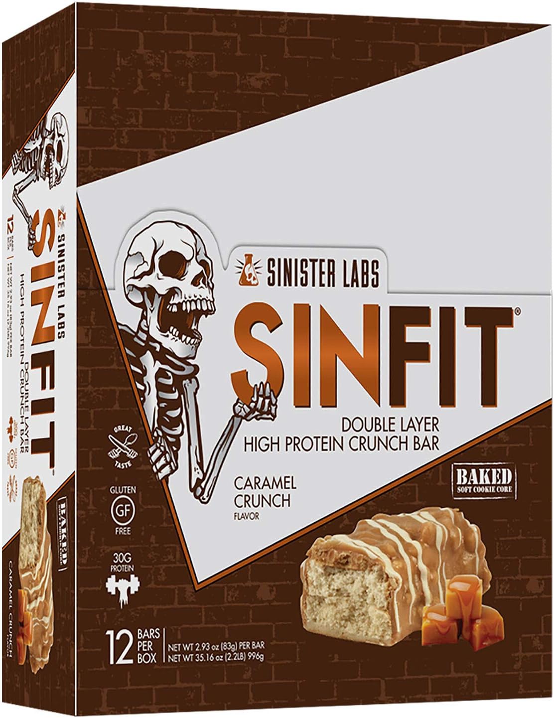 Sinister Labs SINFIT Double Layer High Protein Crunch Bar - Caramel Crunch