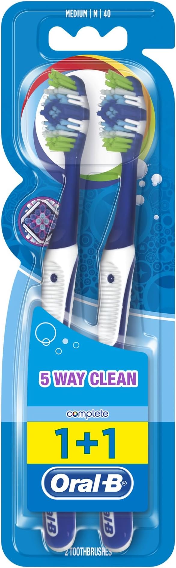 Oral-B Complete 5 Way Clean Medium Toothbrush Pack of 2