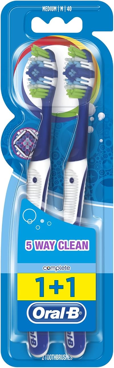 Oral-B Complete 5 Way Clean Medium Toothbrush Pack of 2