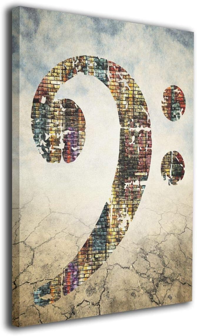 Kingsleyton Retro Bass Clef Musical Symbol Modern Wall Art Painting Prints On Canvas The Picture Decor Oil for Home Modern Decoration Print