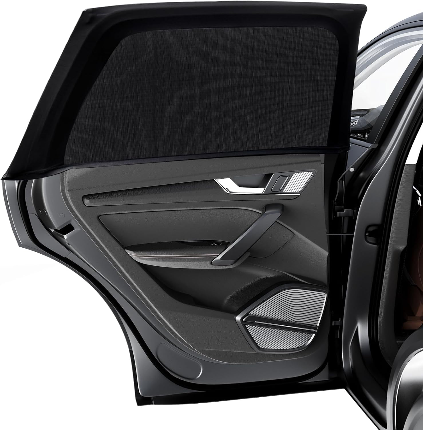 PEYOU Car Window Shades for Baby 2 Pack, Stretchable & Breathable Spandex Rear Side Car Sun Shade for Camping, Blocks Uv Rays & Sun Glare for Kids/Adults/Pets - 44.9"X19.7" Fits 99% Cars