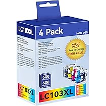 LCL LC101 LC101XL LC103 LC103XL LC103BK LC103C LC103M (6 Pack) Mürekkep Kartuşu