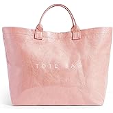 MINGRI Large Tote Bags for Women PVC Clear Totes Bag Plastic Carry All Bag Kraft Paper Shoulder Handbag Hobo for Work Travel