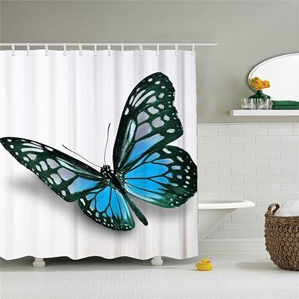 Amazon Com Lady Blue Butterfly Shower Curtain For Home Decoration