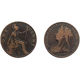 Collectible Coins - Circulated 1895 -1901 British Queen Victoria Penny Coin / Great Britain