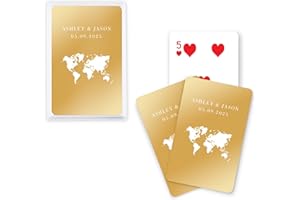 Weddingstar Customizable Metallic Printed Playing Cards - Wanderlust Travel (Pack of 5)