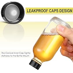 6 Pack, 4 oz Small Clear Glass Bottles with Lids