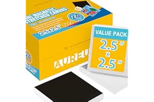 AUREUO Mini Magnetic Stretched Canvas 2.5x2.5 Inch / 24 Pack - Small Square Wrapped Canvas Board with Magnet Back, Art Gift Set Tiny Framed Bulk Pack Canvases for Christmas Painting & Craft