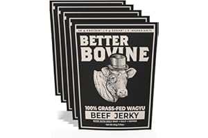 BETTER BOVINE Grass Fed Wagyu Beef Jerky, Keto, Paleo, Low Carb, High Protein, Gluten Free, Sugar Free, Non-GMO, Nitrate Free