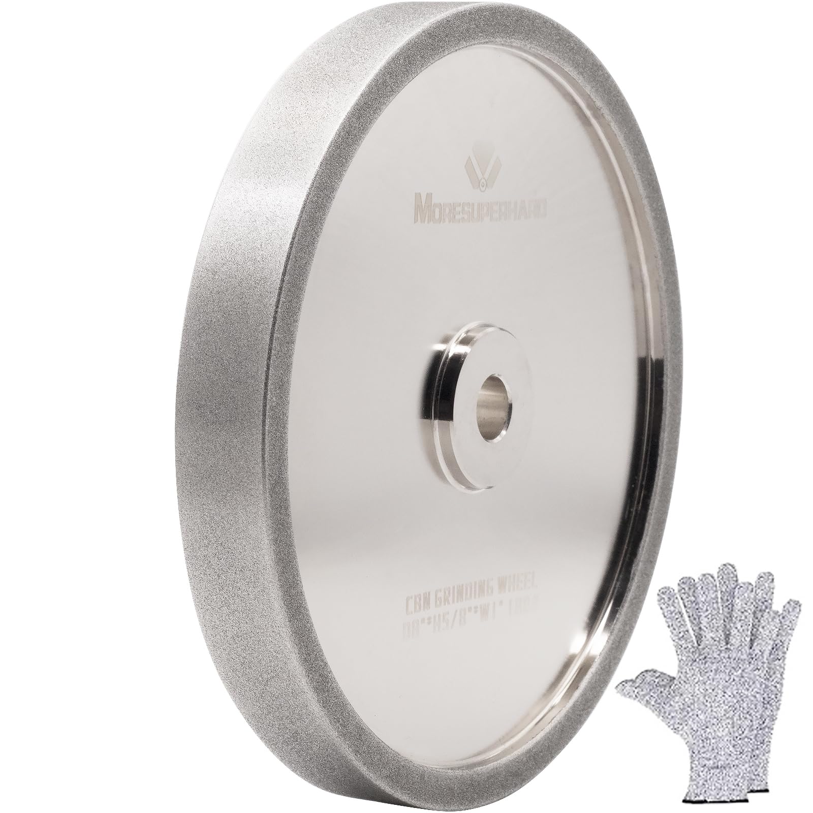 Photo 1 of CBN Grinding Wheel 8 inch 180 Grit,1" Wide,5/8" Arbor,Suitable for All Kinds of 8 inch Bench Grinders(180 Grit)
