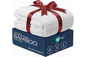 Olive + Crate 100% Viscose Derived from Bamboo Comforter - King Size - Hypoallergenic, Cooling & Moisture-Wicking Bedding - All Season Lightweight Plush Design - Organic King Comforter - 102"x90"