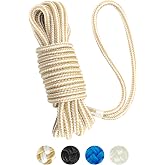 BLUEWING Double Braided Nylon Dock Lines with 12" Loop 25ft 1/2" 12mm Marine Docking Mooring Boat Rope Gold