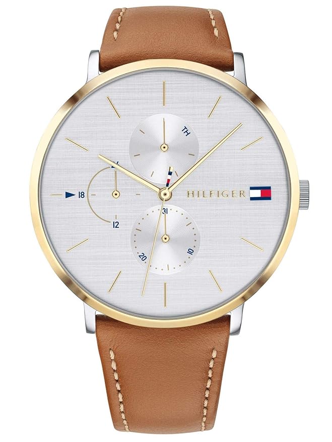 Tommy Hilfiger Damen Multi Zifferblatt Quarz Uhr mit Leder Armband 1781947