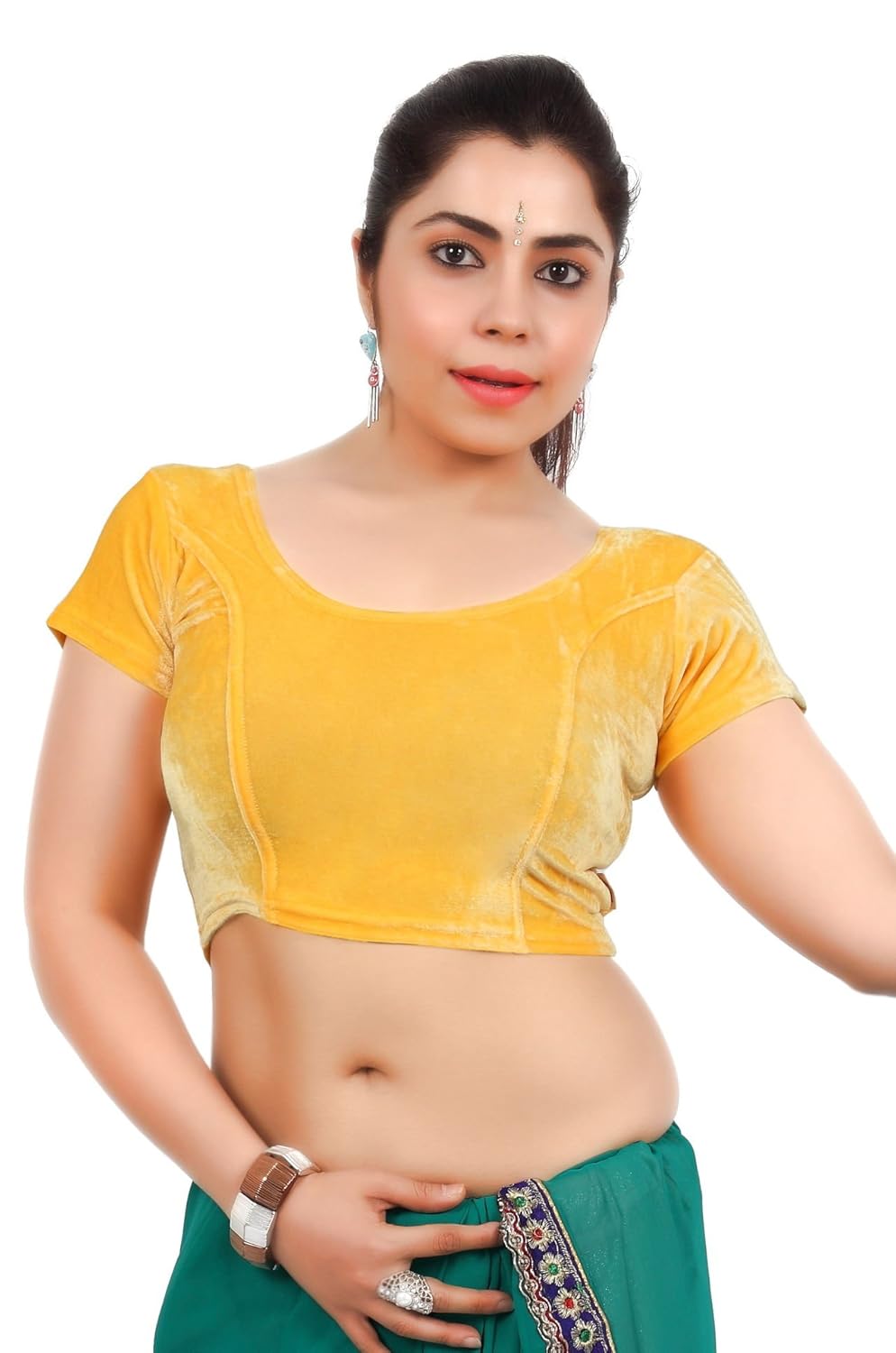 louis fashion velvet fabric women blouse (2074-bl)