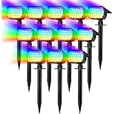 WENATY Solar Spot Lights Outdoor Color Changing, [7 Mode/12 Pack] Christmas Landscape Spotlights, Solar Light Outdoor Waterproof, Led Powered Flood Light for Outside Pathway Yard Garden Tree Halloween